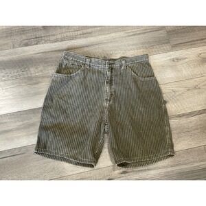 Utility Mens Corduroy Shorts Size 36 Olive Green Wide Wale Vintage Style Cotton